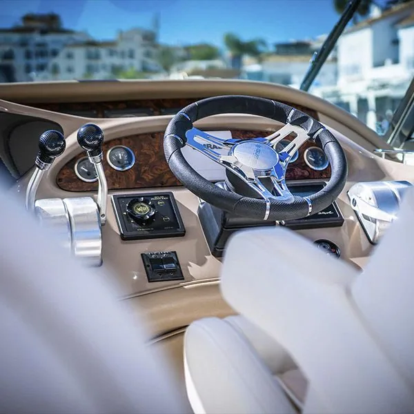 Luxury Sundancer 540 motor yacht rental in Puerto Banús, Marbella – exclusive yacht charter
