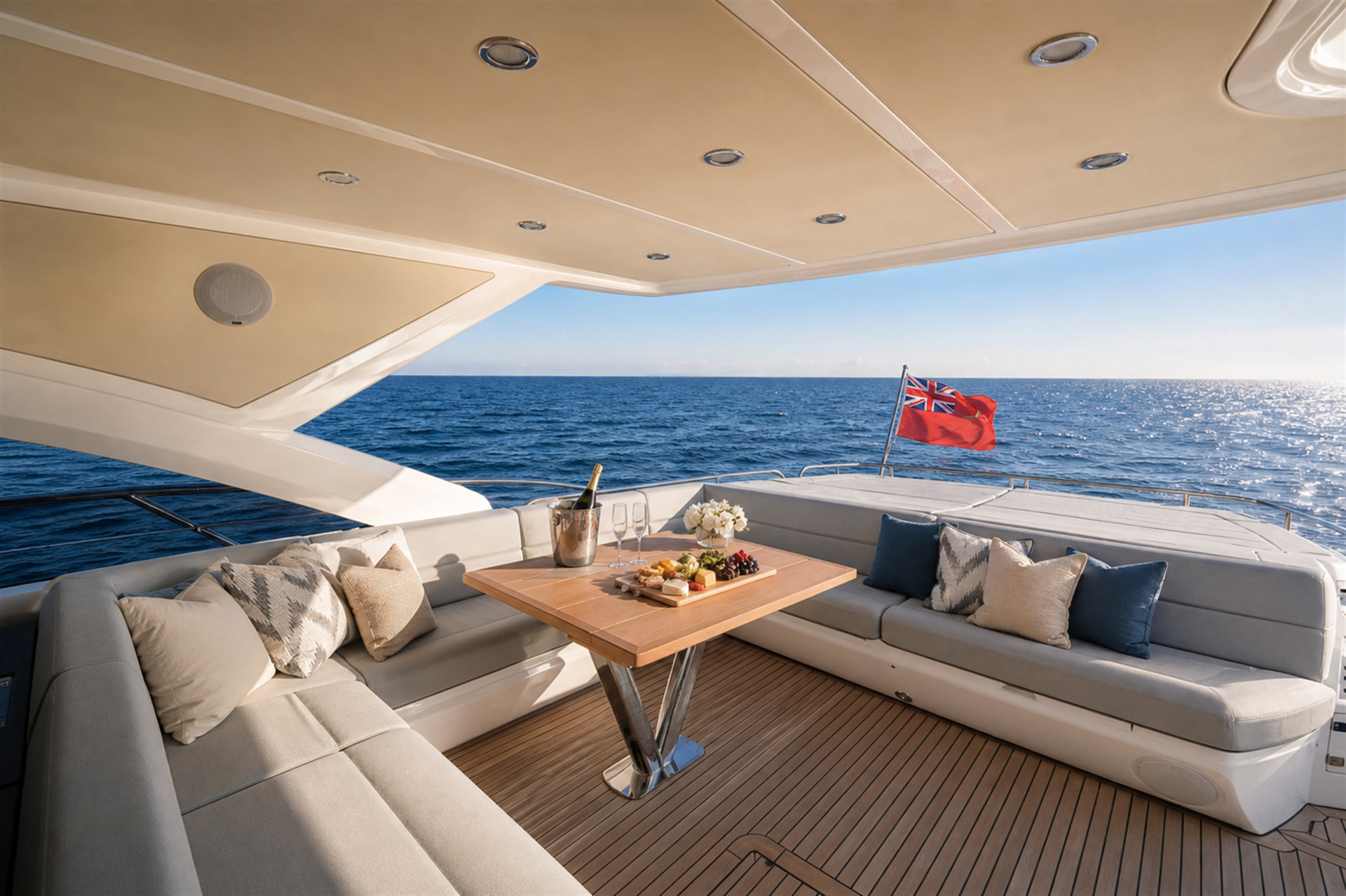 Luxury Sunseeker 68 motor yacht rental in Puerto Banús, Marbella – exclusive yacht charter