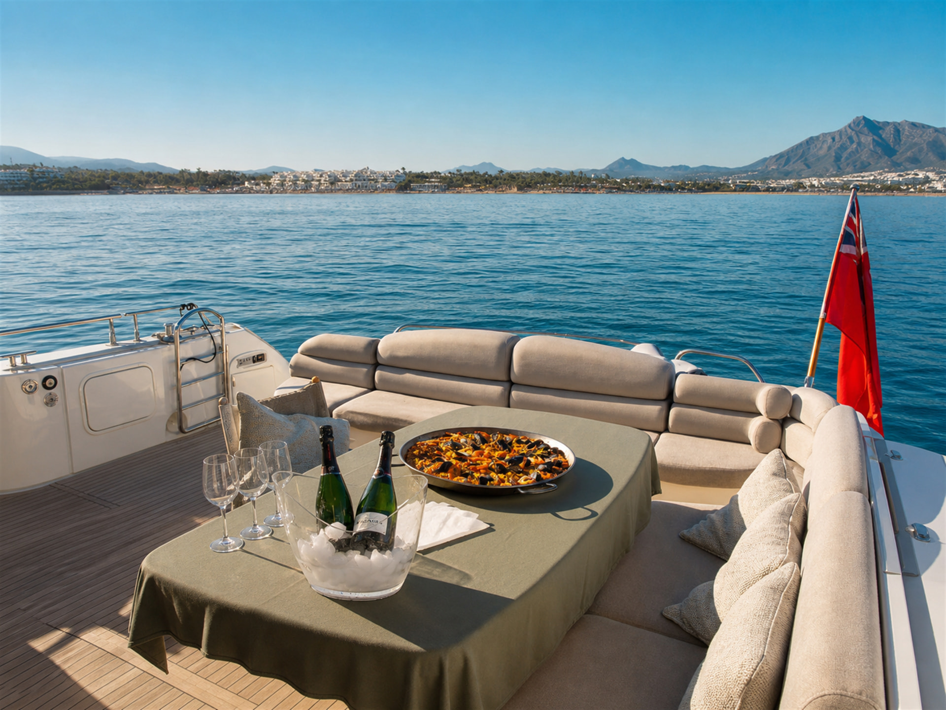 Luxury Sunseeker Predator 72 motor yacht rental in Puerto Banús, Marbella – exclusive yacht charter